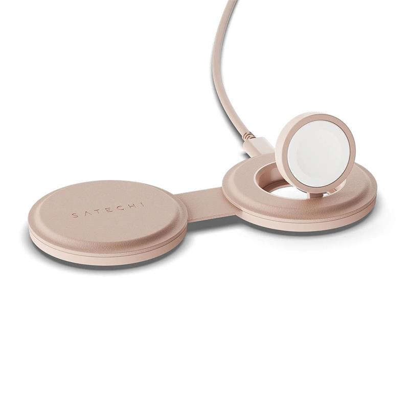 Satechi Qi2 OntheGo 2-in-1 Wireless Charger - Desert Rose 