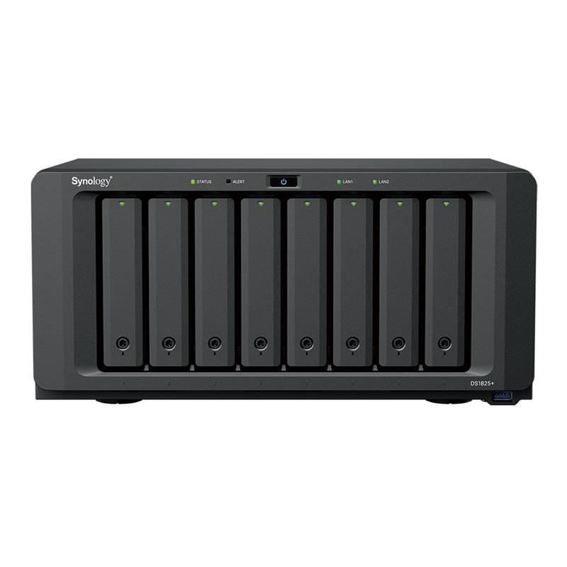 Synology™   DiskStation DS1825+  (8x HDD + 2x NVMe, 4jadro CPU, 8(32)GB RAM,  2x2.5GLAN, 4x USB3.2Gen1) 