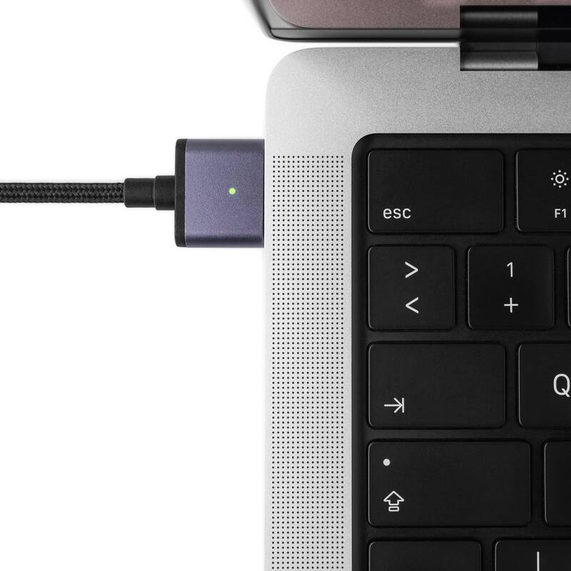 FIXED kábel USB-C/MagSafe 3, 2m, 140W, sivý 