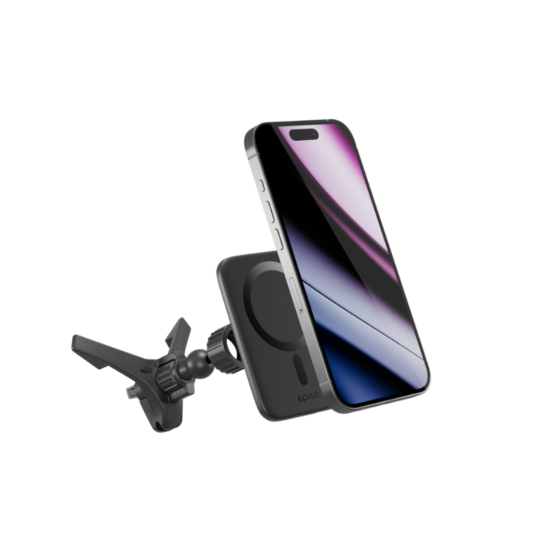 iStores by Epico Qi2 Mag+ Ultrathin Car Charger Wireless Charging 15W - čierna 