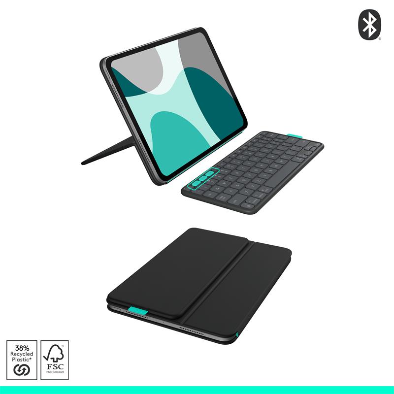 Logitech FLIP FOLIO pre iPad Pro 11"(M4), iPad Air 11"(M2+M3), iPad Air (5.gen.), US, grafitová 