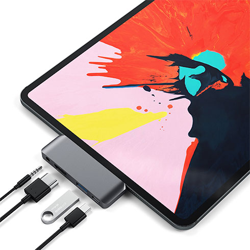 Satechi USB-C Mobile Pro Hub pre iPad Pro/Air 10.9" 2020 - Space Gray 
