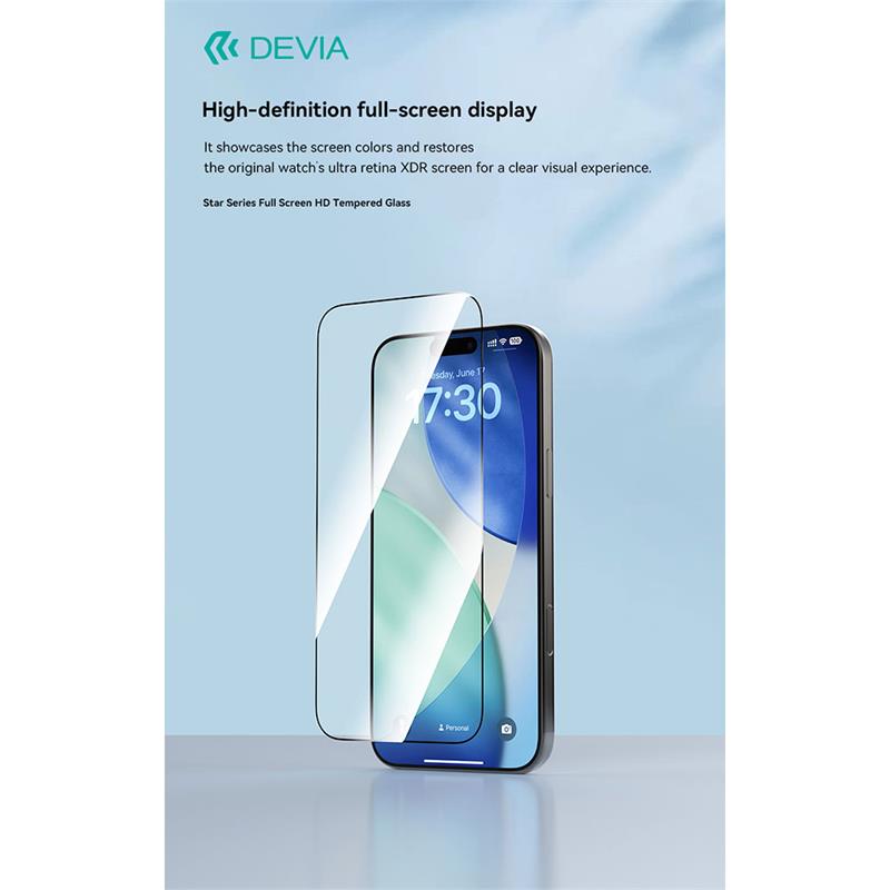 Devia ochranné sklo Star Series pre iPhone 17 Pro Max (10pcs)- Black Frame 