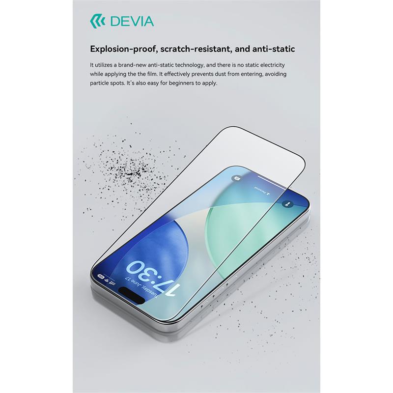 Devia ochranné sklo Star Series pre iPhone 17 Pro Max (10pcs)- Black Frame 