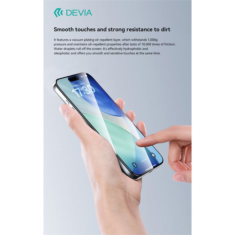 Devia ochranné sklo Star Series pre iPhone 17 Pro (10pcs)- Black Frame 