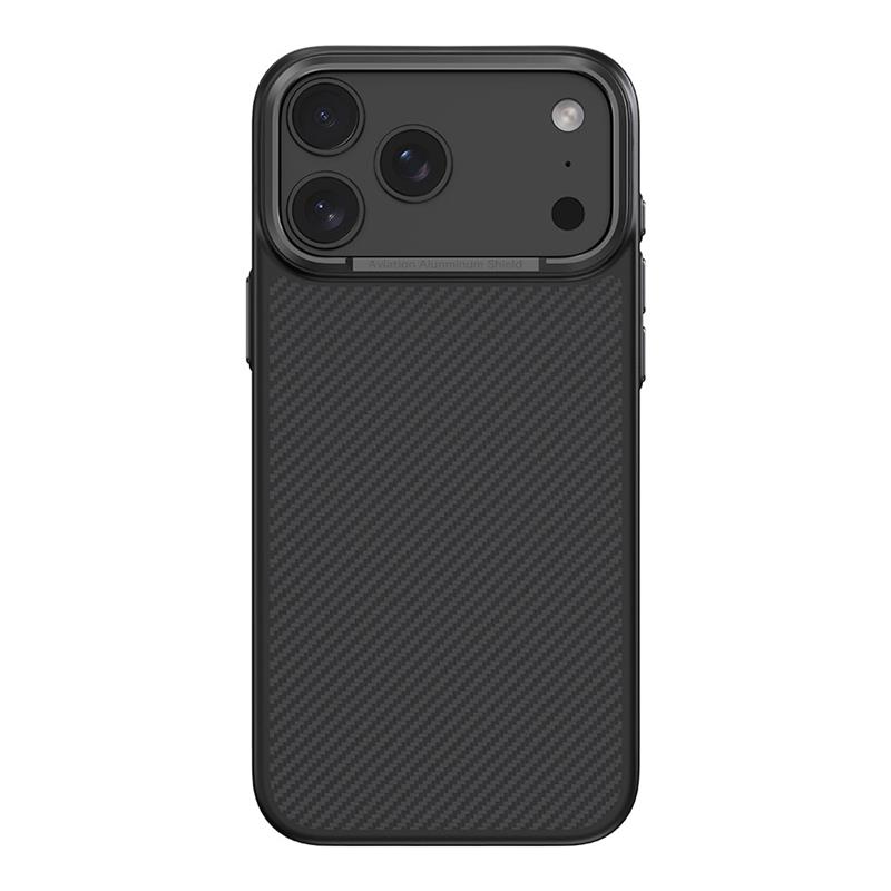 Comma kryt Kevlar Magnetic Shockproof Case pre iPhone 17 Pro Max - Black 