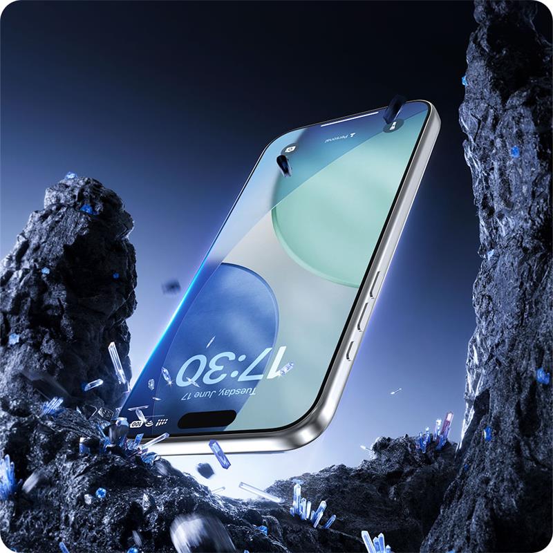 Devia ochranné sklo Van Series Crystal Diamond pre iPhone 17 Pro - Black Frame 