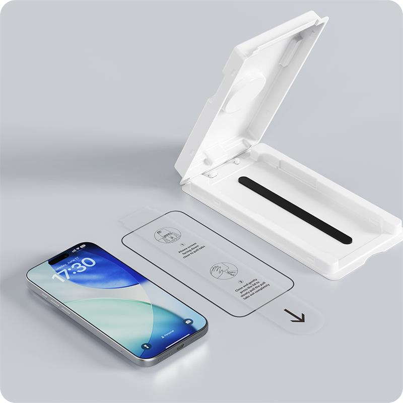 Devia ochranné sklo Van Series Crystal Diamond pre iPhone 17 Pro Max - Black Frame 
