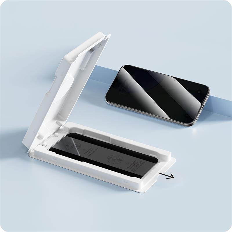 Devia ochranné sklo Van Series Privacy pre iPhone Air - Black Frame 