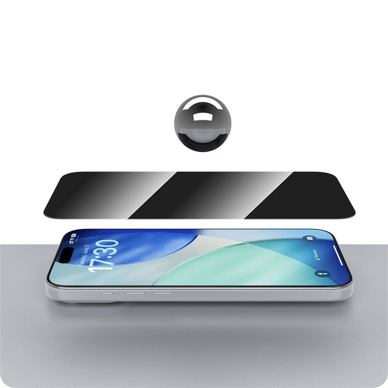 Devia ochranné sklo Van Series Privacy pre iPhone 17 Pro - Black Frame 