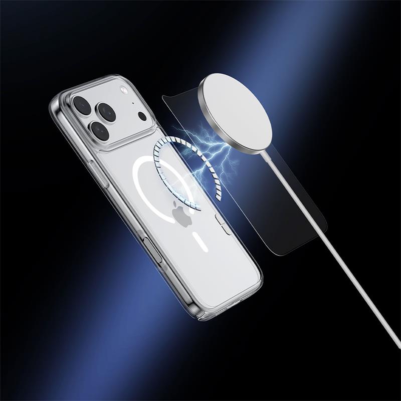 Comma kryt Glass Series Magnetic Case pre iPhone 17 - Clear 