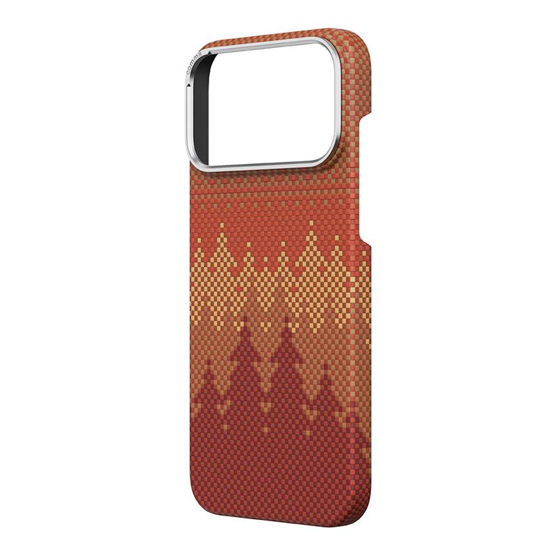 Comma kryt Woven Kevlar Magnetic Shockproof Case pre iPhone 17 Pro Max - Pinery Forest 