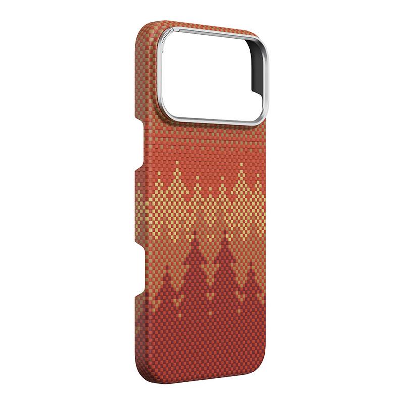 Comma kryt Woven Kevlar Magnetic Shockproof Case pre iPhone 17 Pro Max - Pinery Forest 