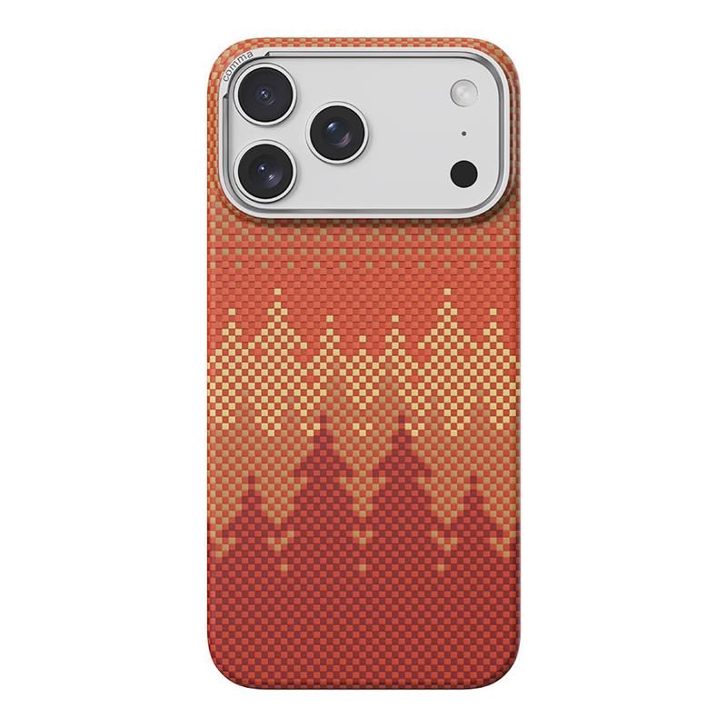 Comma kryt Woven Kevlar Magnetic Shockproof Case pre iPhone 17 Pro Max - Pinery Forest 