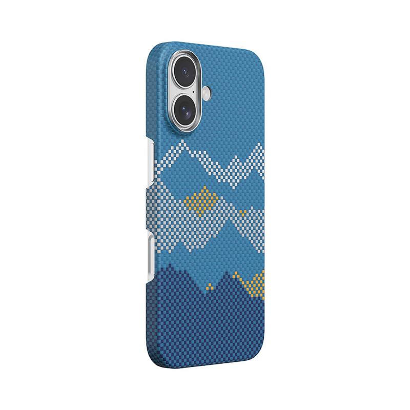 Comma kryt Woven Kevlar Magnetic Shockproof Case pre iPhone 17 - Mountain View 