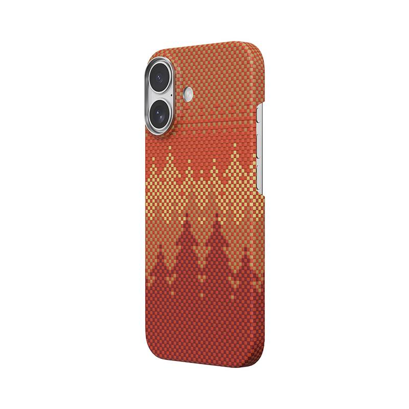 Comma kryt Woven Kevlar Magnetic Shockproof Case pre iPhone 17 - Pinery Forest 