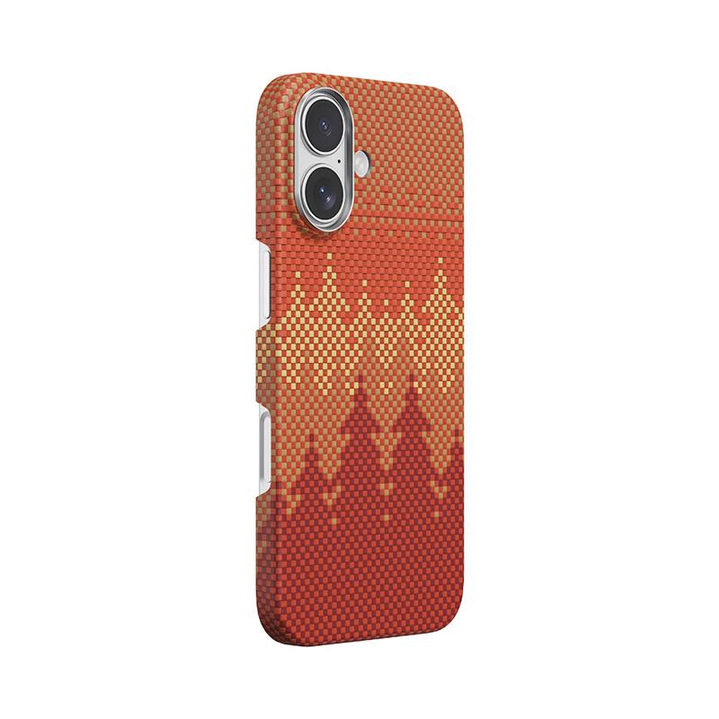 Comma kryt Woven Kevlar Magnetic Shockproof Case pre iPhone 17 - Pinery Forest 