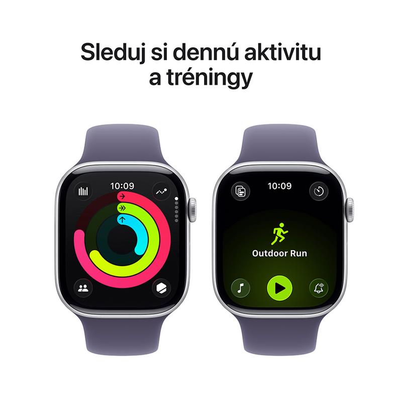 Apple Watch Series 11 GPS + Cellular 42mm Strieborný hliník s hmlovo fialovým športovým remienkom - M/L 