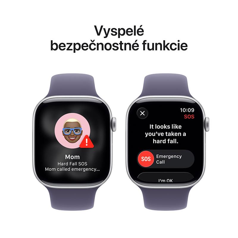 Apple Watch Series 11 GPS + Cellular 42mm Strieborný hliník s hmlovo fialovým športovým remienkom - M/L 