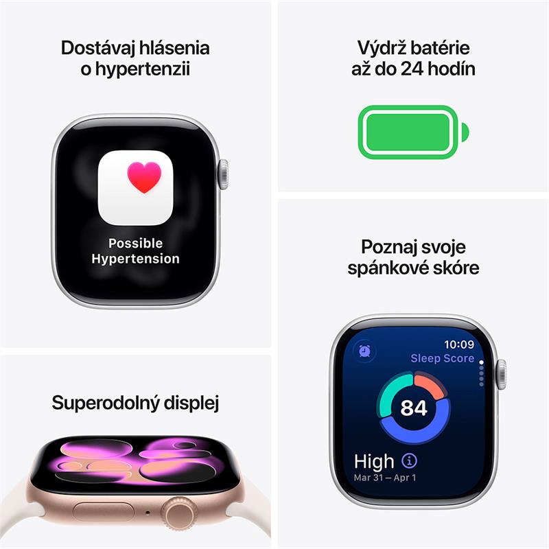 Apple Watch Series 11 GPS 42mm Kozmický sivý hliník s čiernym športovým remienkom - S/M 