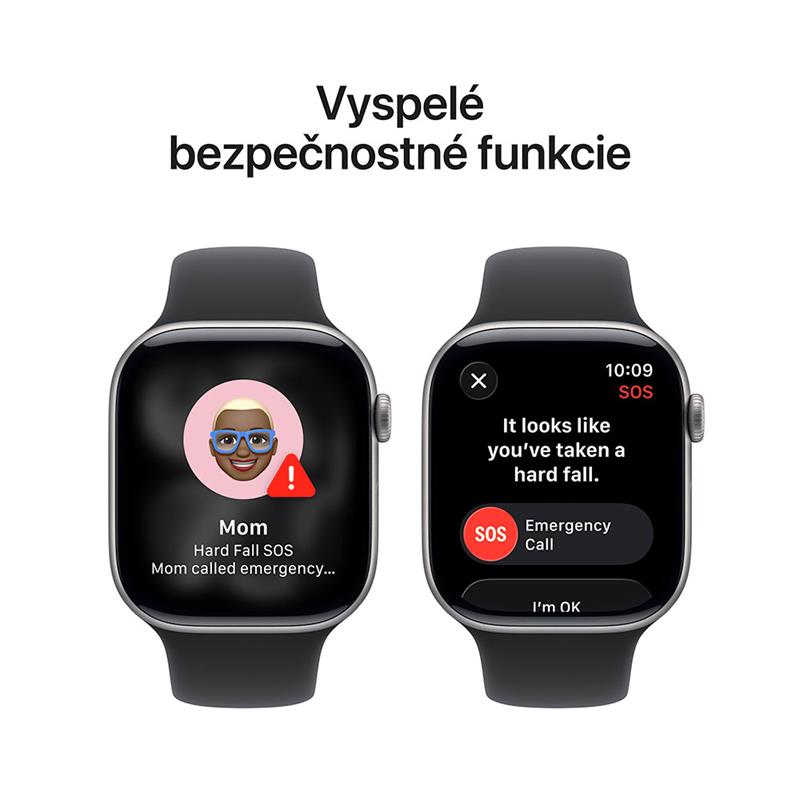 Apple Watch Series 11 GPS 42mm Kozmický sivý hliník s čiernym športovým remienkom - S/M 