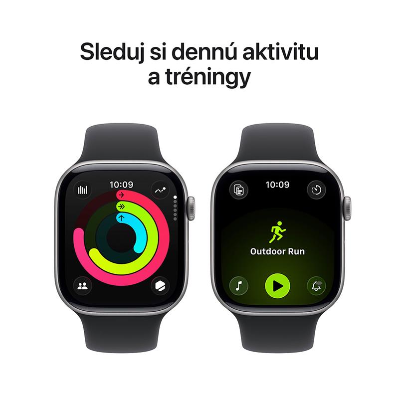 Apple Watch Series 11 GPS 42mm Kozmický sivý hliník s čiernym športovým remienkom - M/L 