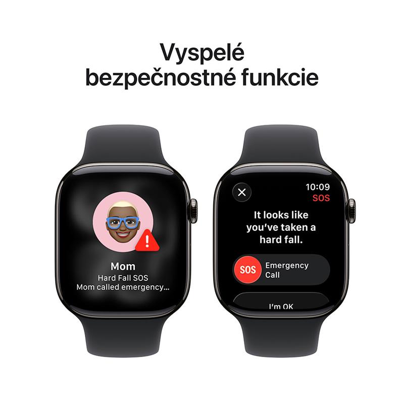 Apple Watch Series 11 GPS + Cellular 42mm Bridlicový sivý titán s čiernym športovým remienkom - M/L 