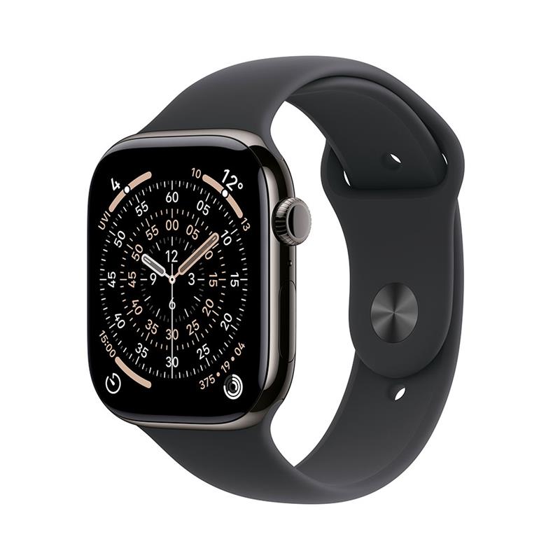 Apple Watch Series 11 GPS + Cellular 42mm Bridlicový sivý titán s čiernym športovým remienkom - M/L 