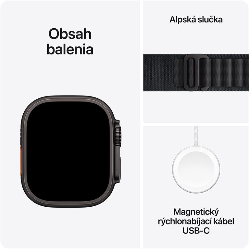 Apple Watch Ultra 3 GPS + Cellular 49mm Čierny titán s čiernym alpským ťahom - M 