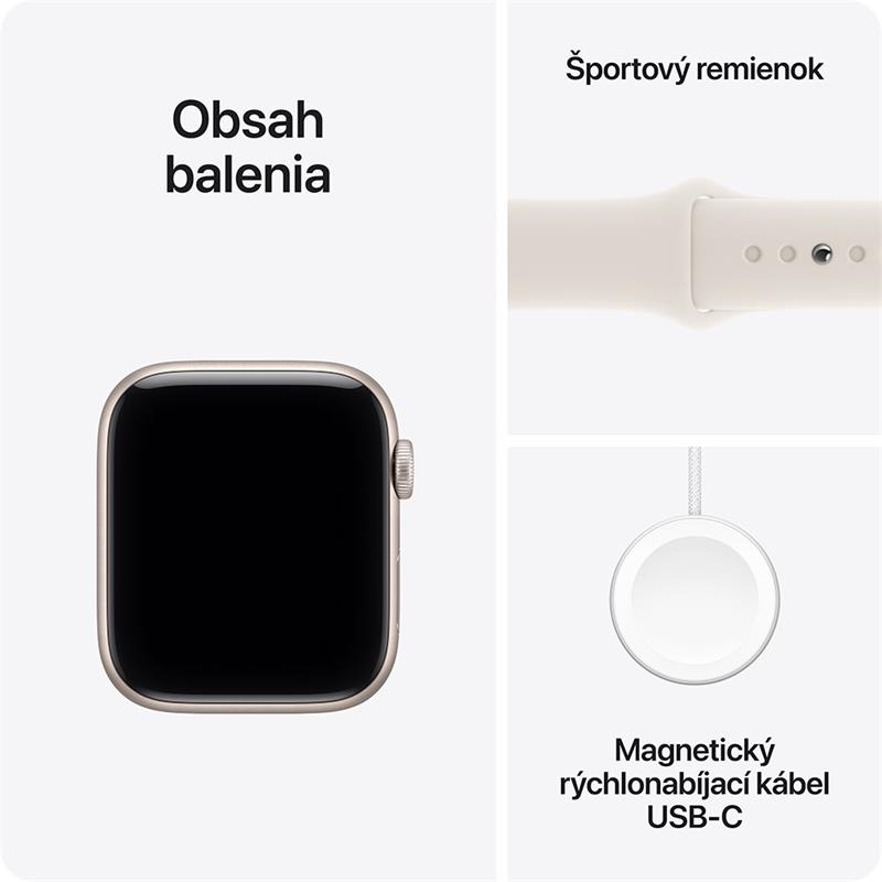 Apple Watch SE 3 GPS 40mm Hviezdny biely hliník s hviezdnym bielym športovým remienkom - M/L 