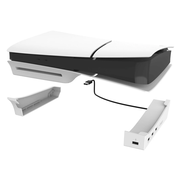 iPega P5S008 Horizontálny stojan s USB HUB pre PS5 Slim/PS5 Pro, White 