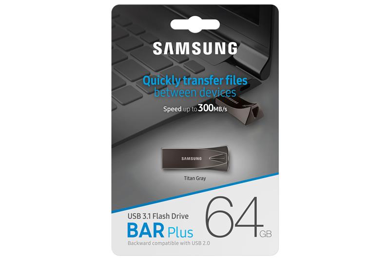 Samsung BAR Plus USB flash drive 64GB, gray 