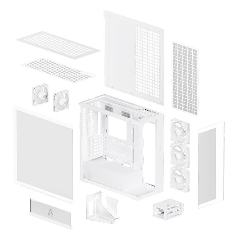 ARCTIC Premium PC Case Xtender VG White (Clear Glass), Vertical GPU Mounting, E-ATX 