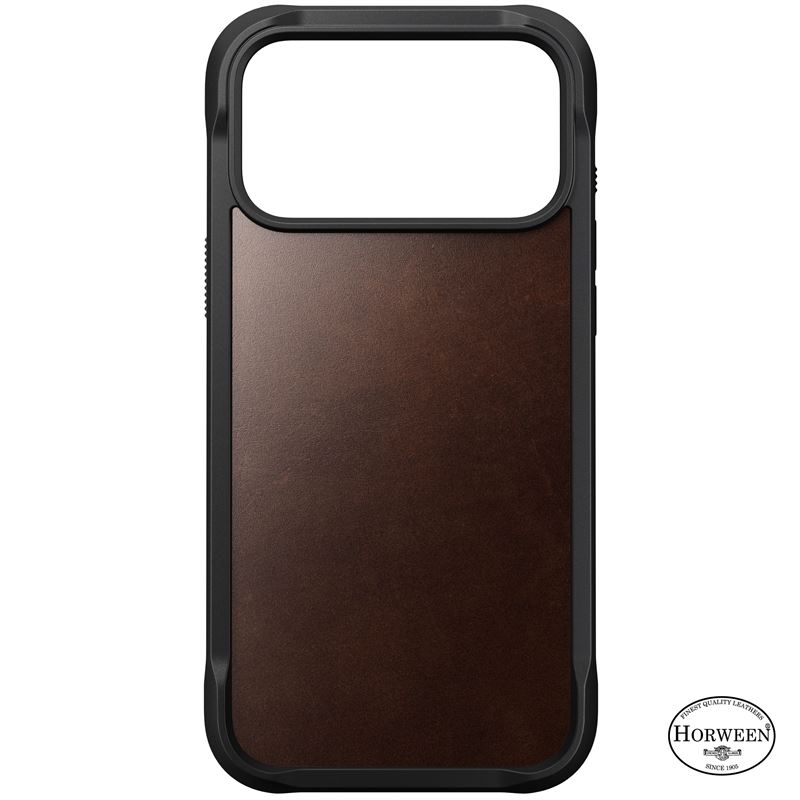 Nomad kryt Rugged Leather Case Magsafe Horween pre iPhone 17 Pro Max - Rustic Brown 