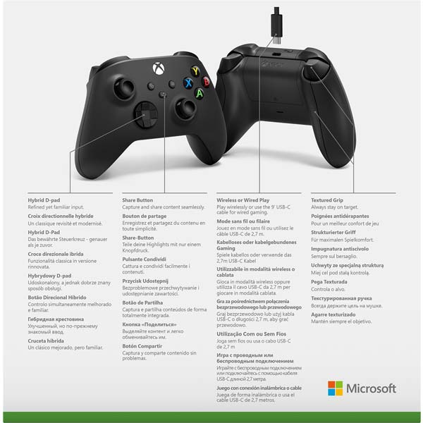 Microsoft Xbox Wired Controller, carbon black [1V8-00002] 