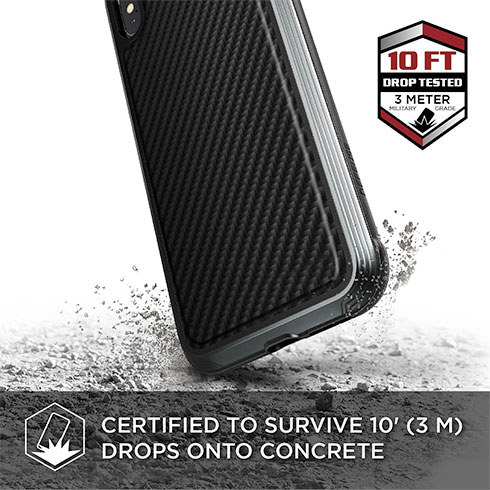 X-Doria Defense Lux for iPhone Xs Max - Black Carbon Fiber 