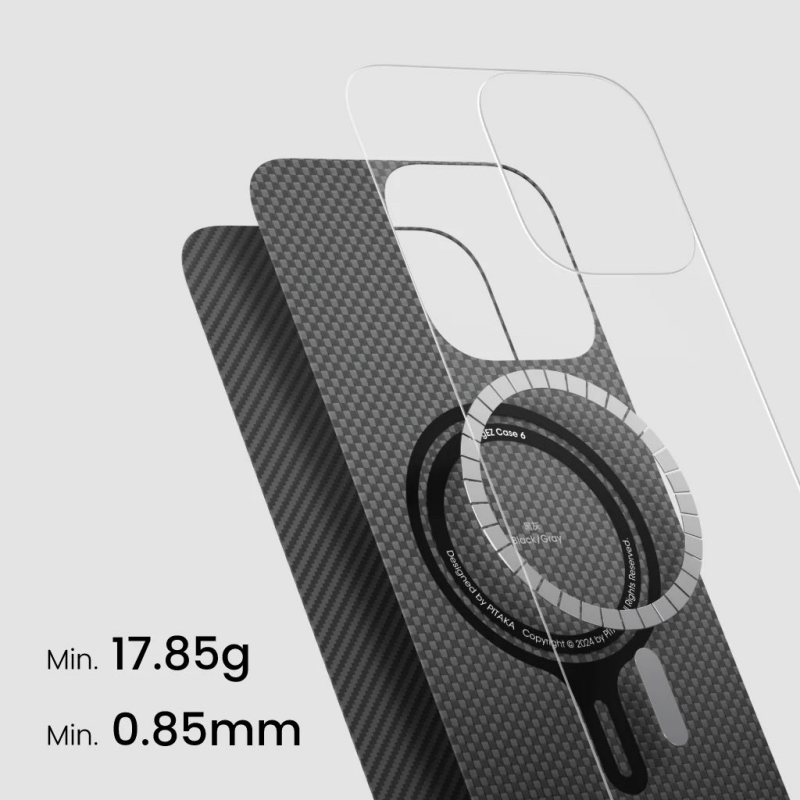 Pitaka kryt Ultra-Slim Case pre iPhone 16 - Black/Grey Twill 