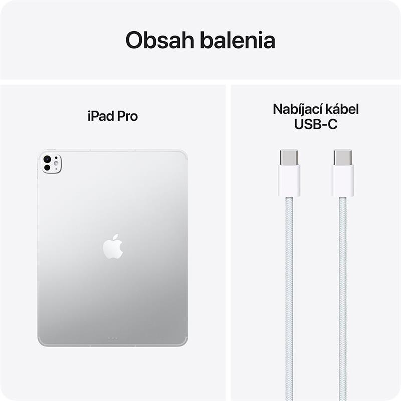 iPad Pro 13" Wi-Fi + Cellular 256GB štandardné sklo - Strieborný (2025) 