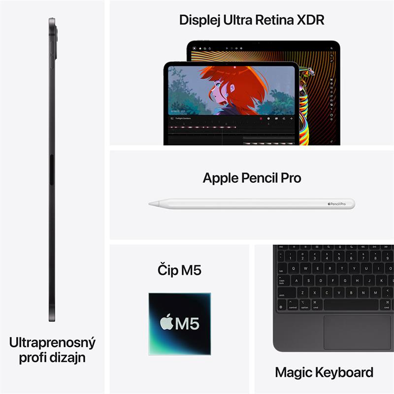 iPad Pro 11" Wi-Fi + Cellular 256GB štandardné sklo - Strieborný (2025) 