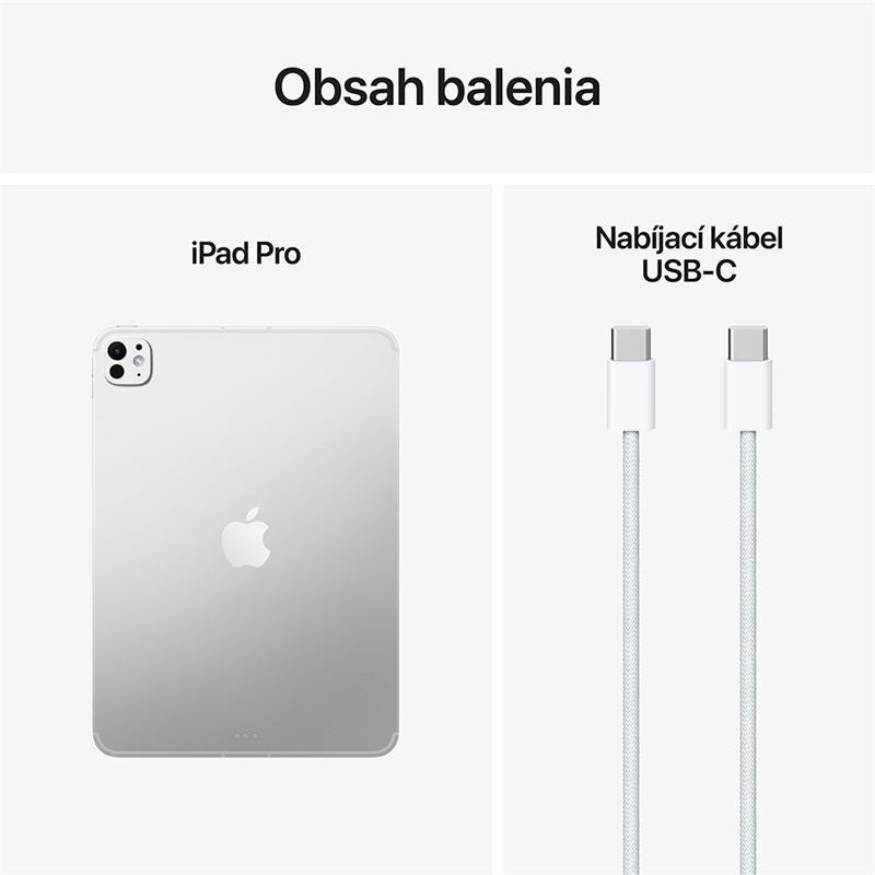 iPad Pro 11" Wi-Fi + Cellular 256GB štandardné sklo - Strieborný (2025) 