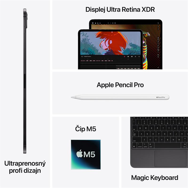 iPad Pro 11" Wi-Fi + Cellular 256GB štandardné sklo - Kozmický čierny (2025) 