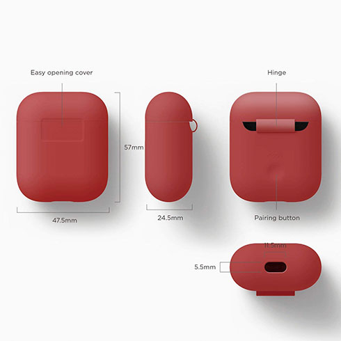 Elago Airpods Silicone Case - Red 