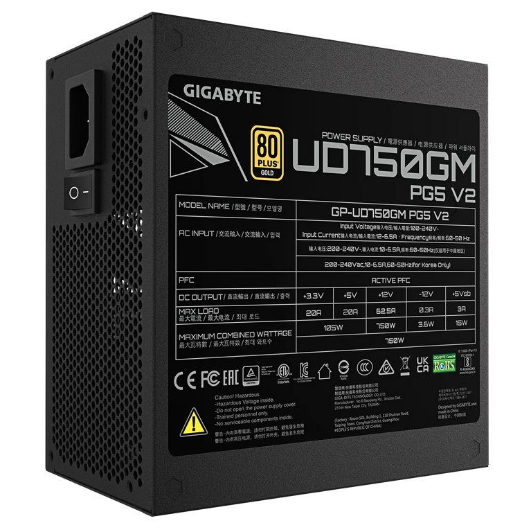 Gigabyte UD750GM PG5 V2 750W 80+ Gold Modular PCIe 5 