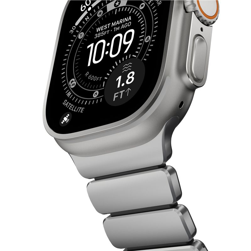 Nomad remienok Stratos pre Apple Watch 44-49mm - Black/Natural Hardware 