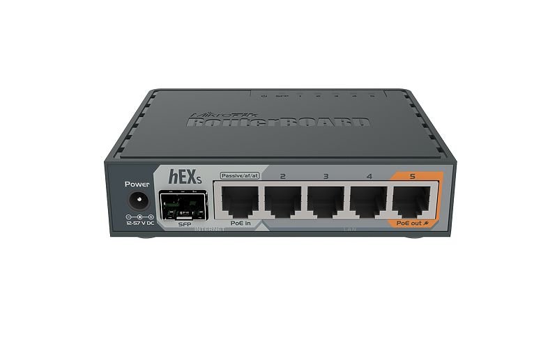 MIKROTIK RouterBOARD hEX S + L4 (880MHz, 256 MB RAM, 5xGLAN, 1x SFP, switch, plastic case, zdroj) 