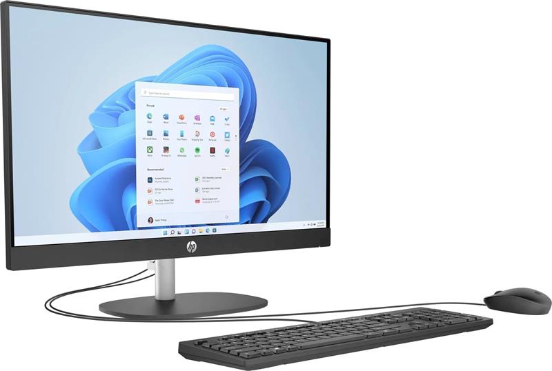 HP 24-cr0905nc AiO, R5 7520U, 23.8 1920x1080/IPS, Radeon, 16GB, SSD 512GB, W11H, 2-2-0, Black, WiFi+BT 