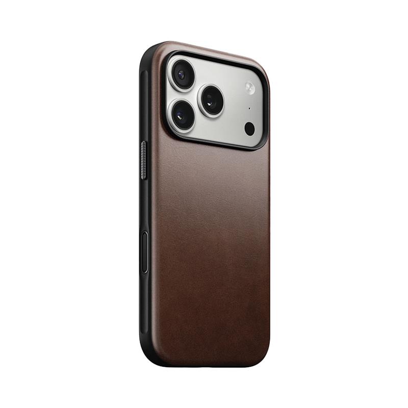 Nomad kryt Modern Leather Case Magsafe Horween pre iPhone 17 Pro - Rustic Brown 
