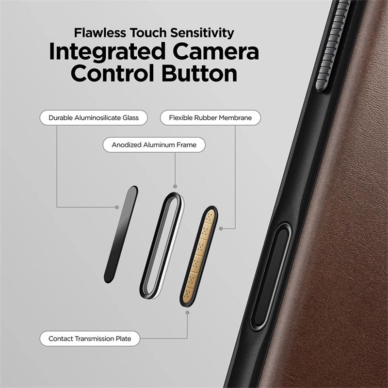 Nomad kryt Modern Leather Case Magsafe Horween pre iPhone 17 Pro - Rustic Brown 