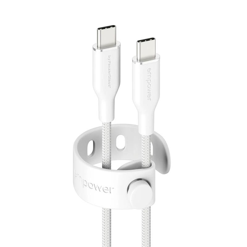 PanzerGlass kábel EMPOWER Racing USB-C to USB-C 1.2m 60W - White 