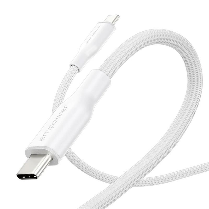 PanzerGlass kábel EMPOWER Racing USB-C to USB-C 2m 60W - White 